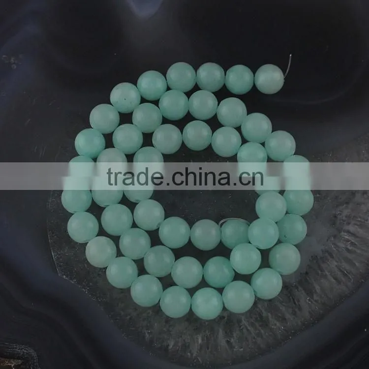 YJ1124 -5 High quality light blue dyed jade stone beads strand