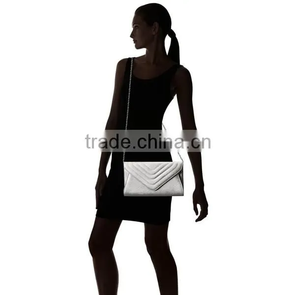 Morden Ladies Blue Leather Evening Bag Cross Body Shoulder Clutch Bags