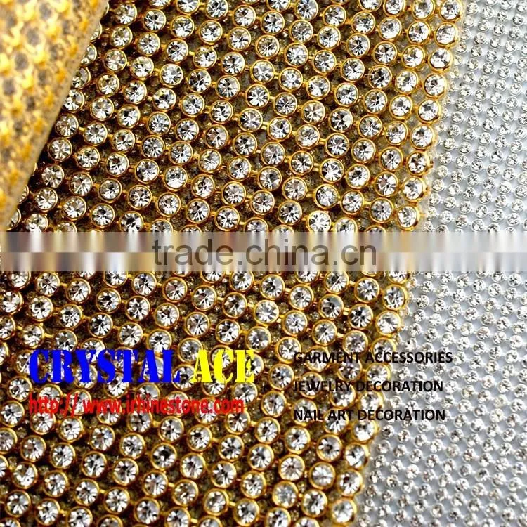 120X45cm ALUMINUM MESH RHINESTONE WITH GLUE BACK HOT FIX