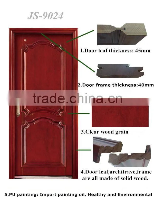 China black walnut 100% solid wood door