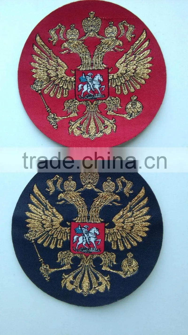 custom colorful lock border polyester embroidery neck patch