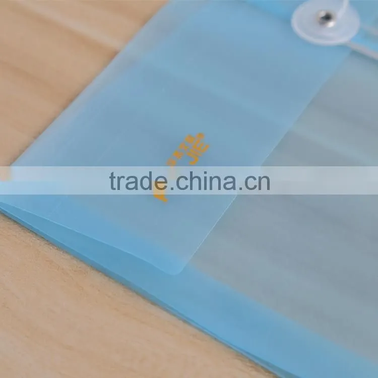 Plastic Clear A4 PP File Folder Bag With Button