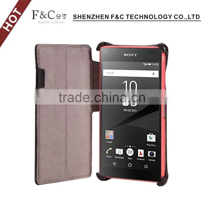 Cheap Leather Phone Cases Flip Cover For Sony Z5 With Cheap Price And High Quality
