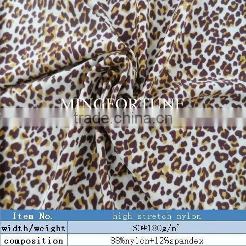 leopard printing wholesale lycra spandex fabric for swimsuit/bikini/swimwear