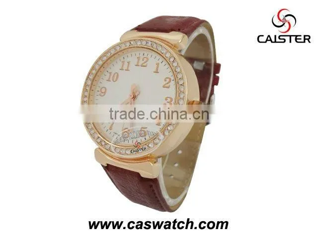 Rose Gold diamond master watches ladies with sunstreaker dial and japan movement.