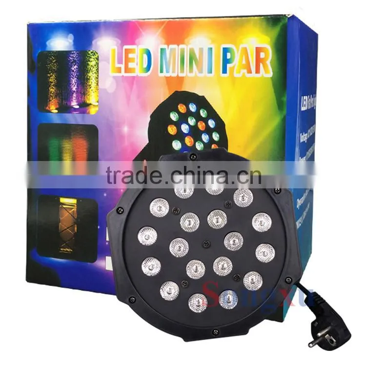 18*1w flat par lighting professional rgb dj led light for disco home party