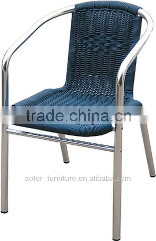 Anodized aluminum resin wicker chair