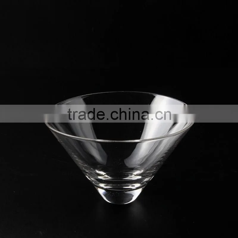 Clear transparent leadfree customized size popular in stocks stemless martini glass high quality