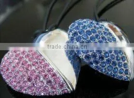 metal crystal heart USB Flash Memory Pen Drive Stick