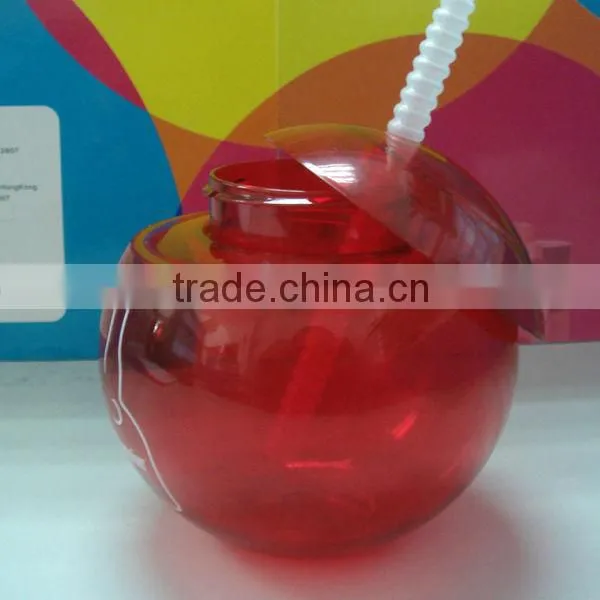 400ml/14oz BPA free ball shaped cup with straw
