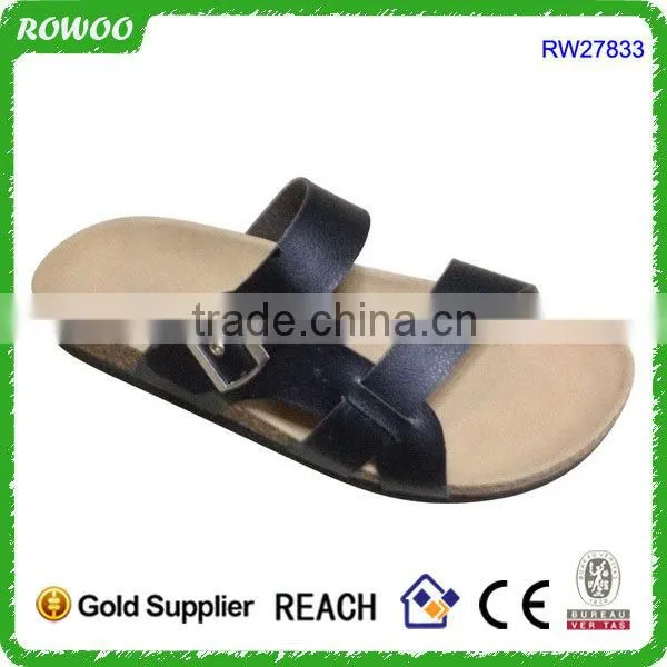 Latest new collection white PU cork slippers for men