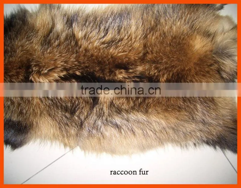 natural raccoon fur skin for garments, collars