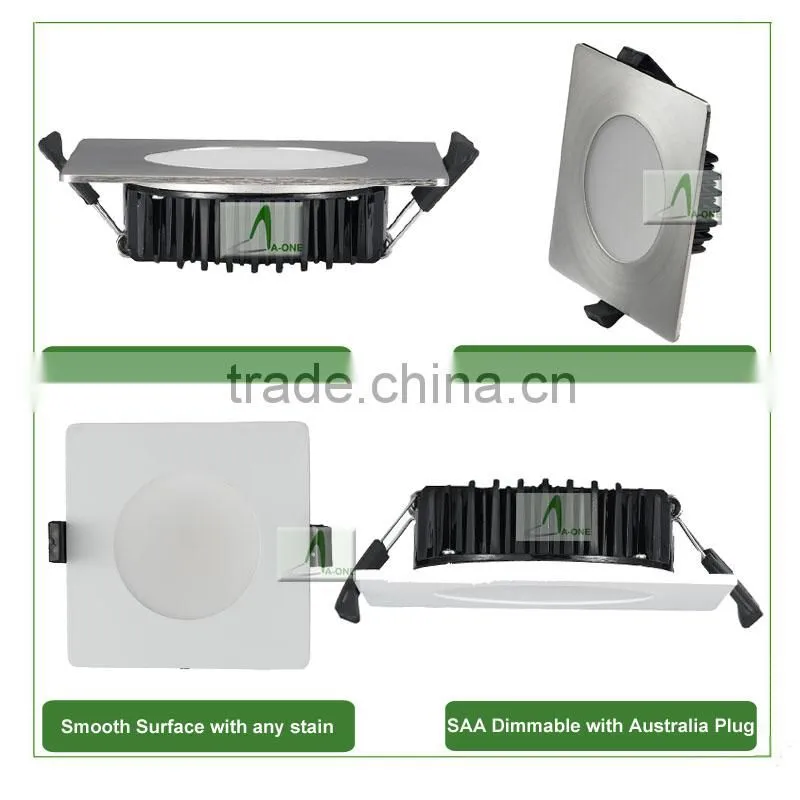 Dongguan square led downlight (DL50-10W-850lm) & silver finished dimmable led downlight