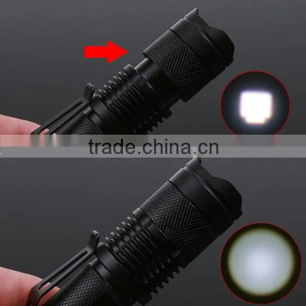 7W 300LM Mini Q5 LED Flashlight Torch Adjustable Focus Zoom Light Lamp