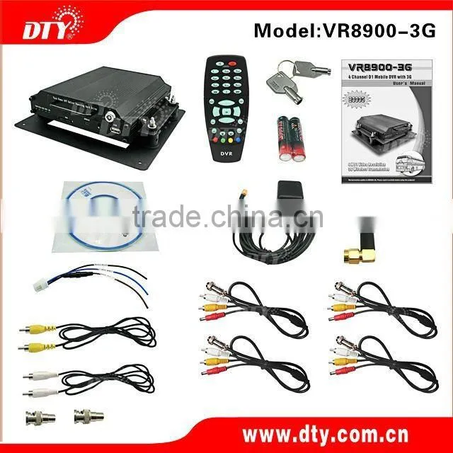 4 channels h.264 mobile dvr with GPS,3G and CMS software