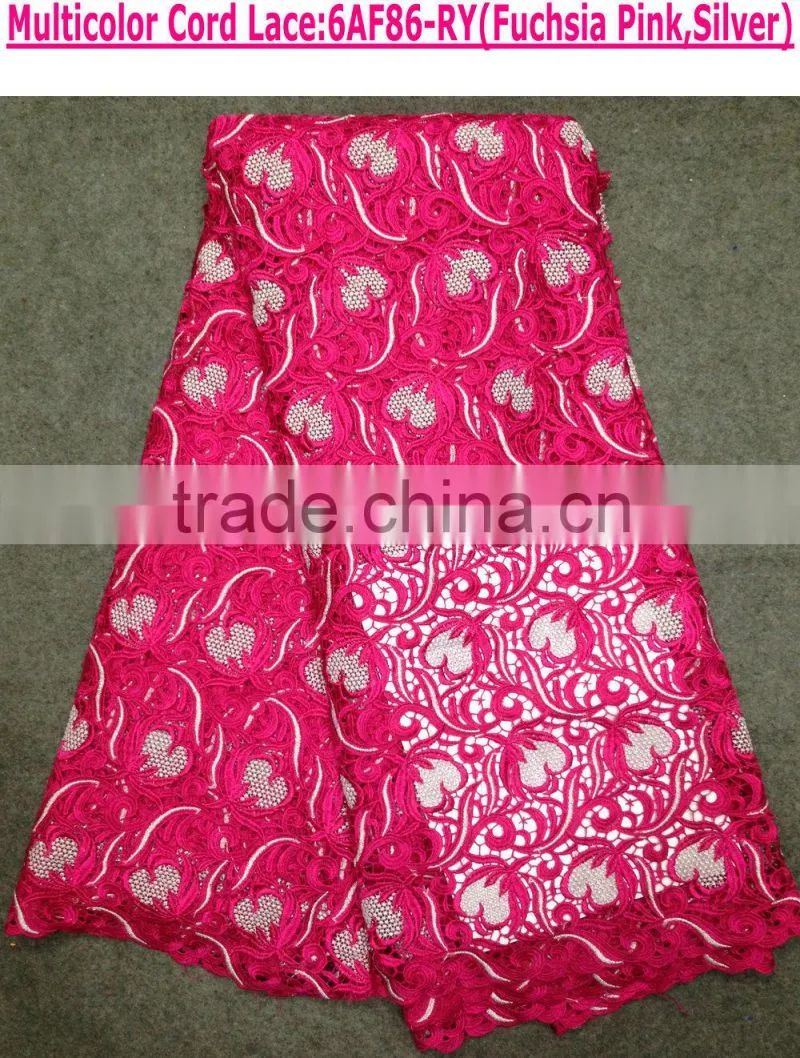 Colorful fancy lace wedding dress lace with high quality