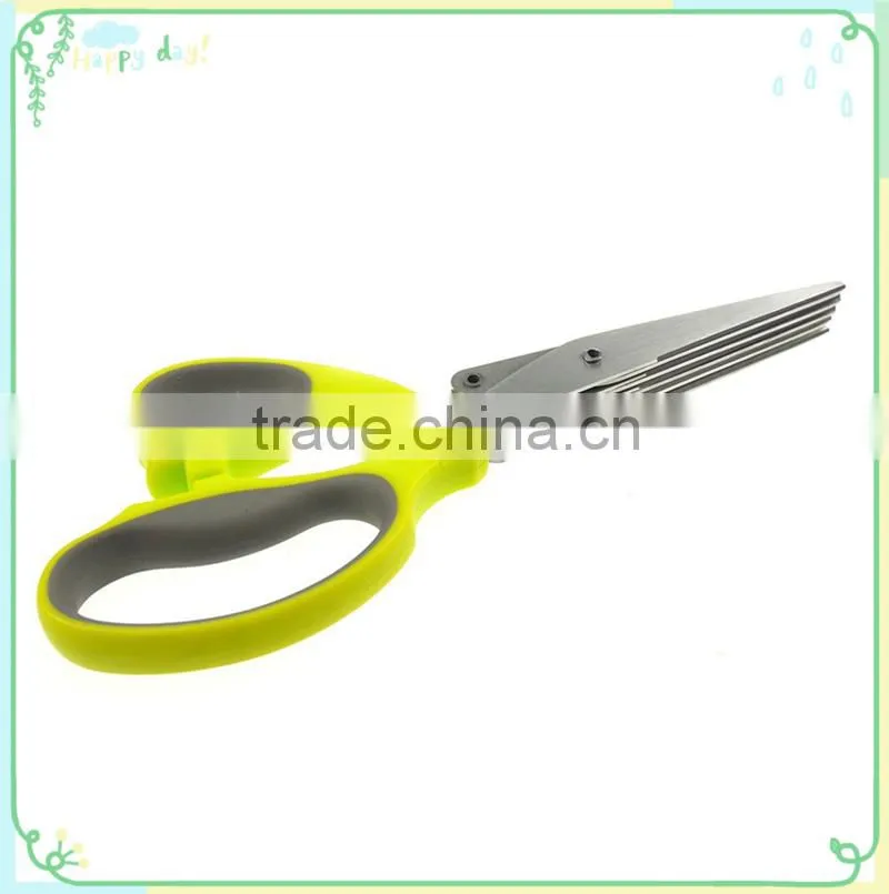 Chop Herbs with Anti-Slip Silicone Coated On The Handle Multi-Layer Herb Scissors