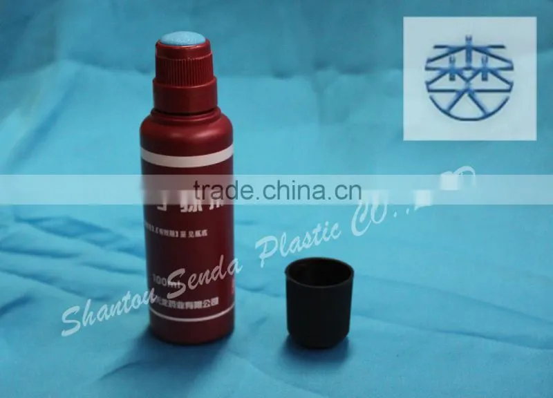 liniment plastic bottle with sponge applicator, bottle for liniment