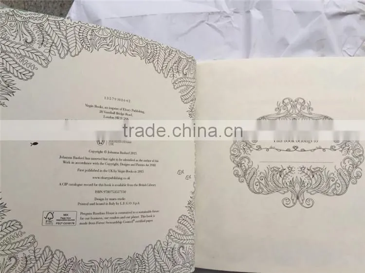 2015 Wholesale new arrive hand-painted secret garden series lost ocean adult coloring books