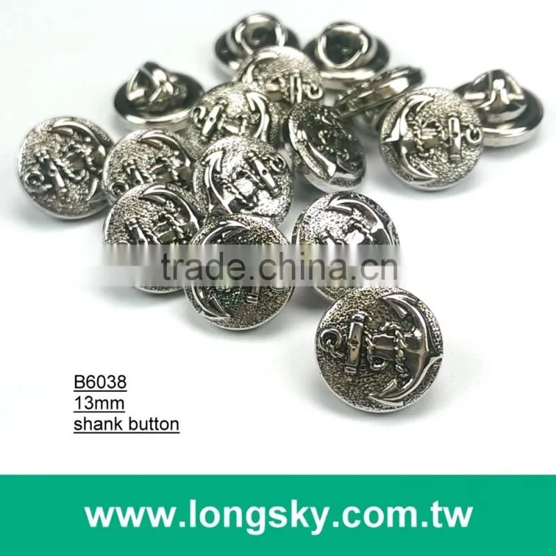 (#B3189) Royalty theme pattern antique brass plated button with shank back