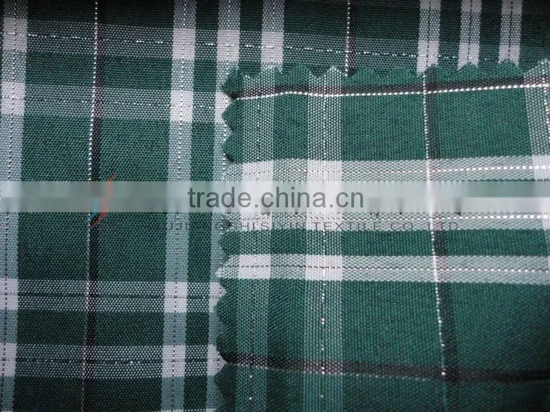 polyester Yarn Dyed Check Flashy Yarn Fabric