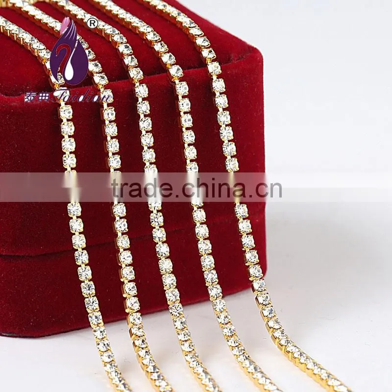 ss22 gold Single row Rhinestone cup chain for Garment Decoration Bags Nail Art