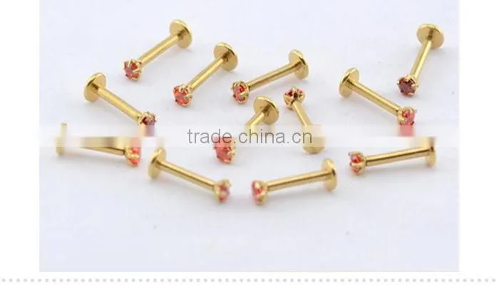 double jeweled cross labret piercing body jewelry