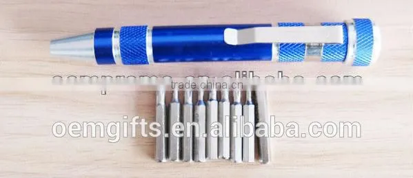 Hot 6-in-1 pen shaped pocket screwdriver/multi-function screwdriver
