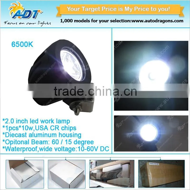 2 inch 10W CR-EE LED Work Light Spot Lamp Off Road Car Truck Boat ATV SUV 4W 12V 24V 32V