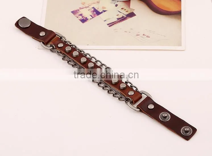 nail teen male leather bracelet, hawaiian leather bracelets
