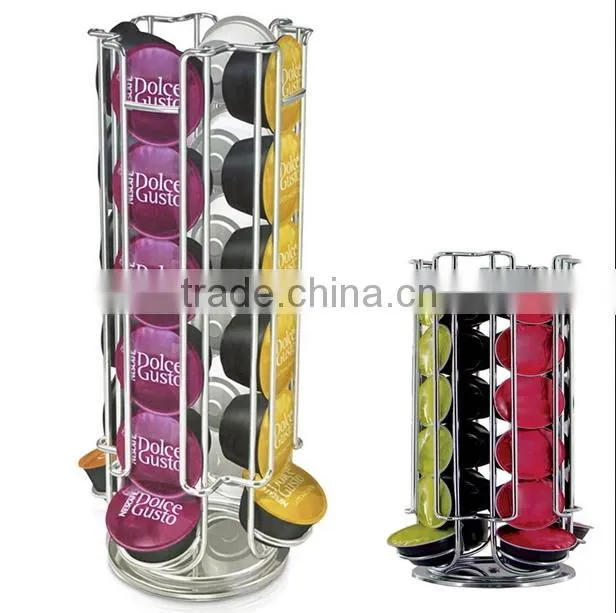 Coffee Pod Holder Rotating Revolving Rack Tower Capsule Stand