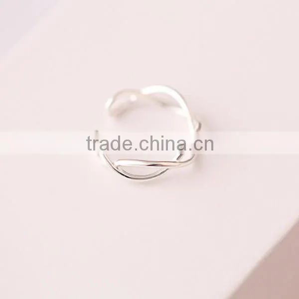 New 925 sterling silver jewelry, silver wave ring opening tail ring joint ring jewelry wholesale