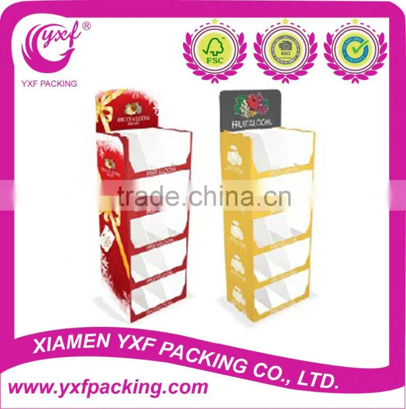 Fashion Style Pop up Paper Display, Candy Rack, Cardboard Shelf, Supermark Promotional Stand