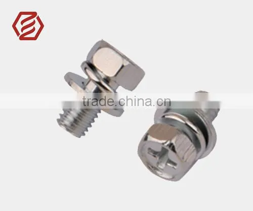 Steel Zine Plated GB9074 Hexagon Head Bolt With Spring and Washers