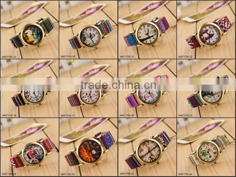 New Handmade Dial Denim Strap Wrist Watch