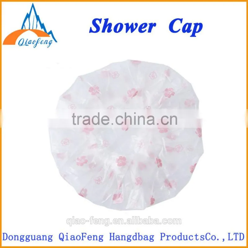 Best Sell 100% Waterproof Transparent PEVA / PVC Printed Shower Cap