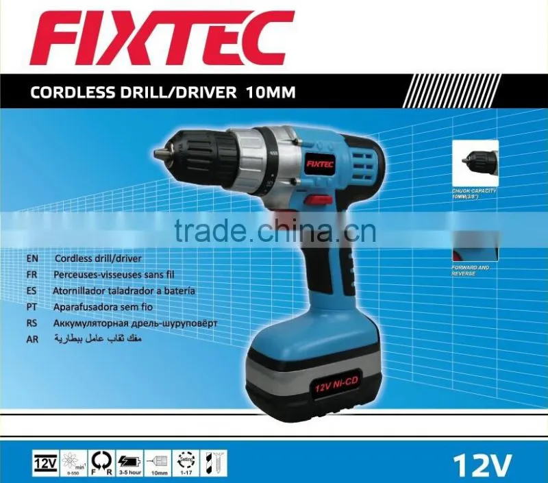 FIXTEC 10mm 12v mini cordless dual drill