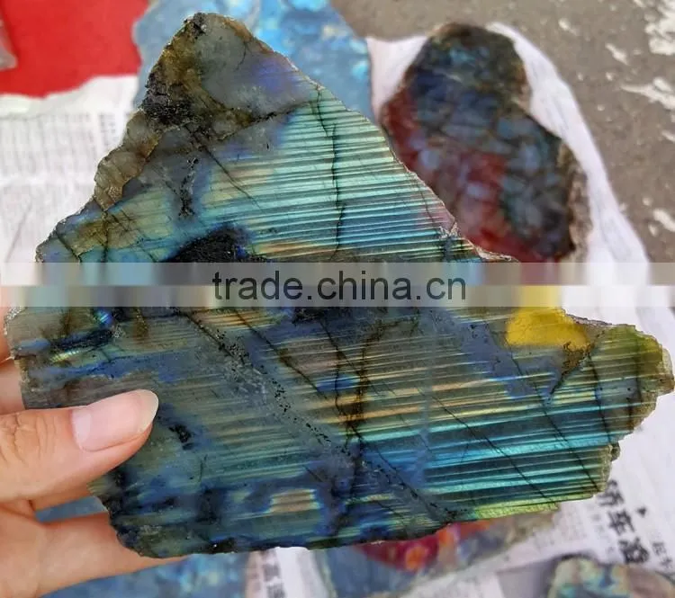 Natural Rock Labradorite Rough Slice from Madagascar