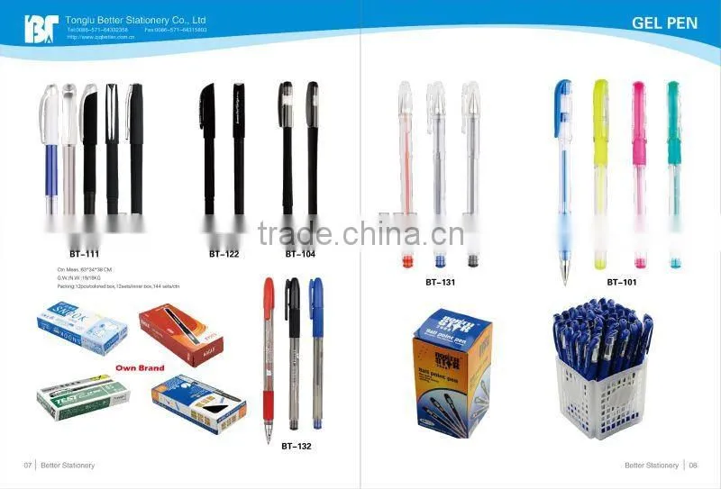 2012 new promotional plastic gel ink pen