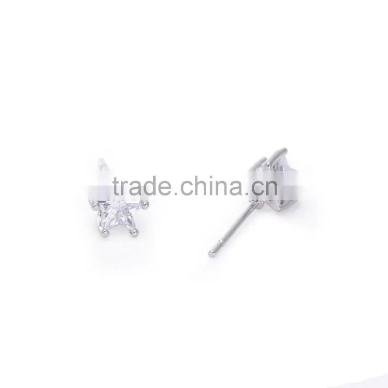 New Arrival Fashion Five-Star Point Design Stud Earrings Cubic Zirconia Wholesale Jewelry