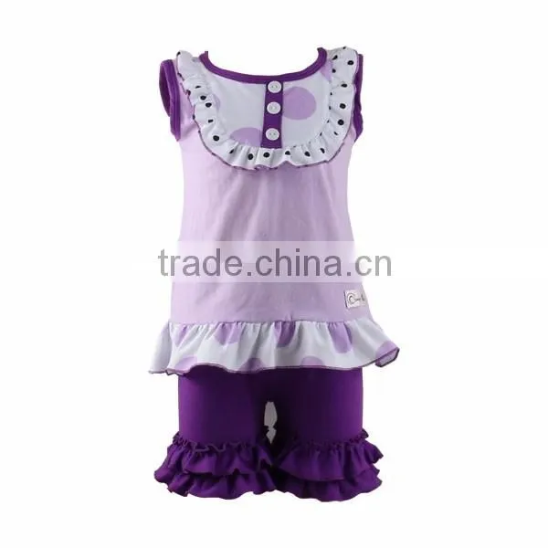 2016 Kaiyo Little Girls Boutique Clothing Summer Kids Aqua Cotton Flutter Tops And Ruffled Shorts Outfits Sets