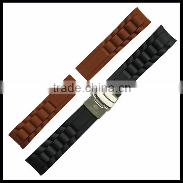 Hot sale curved 2 pieces silicone watch band