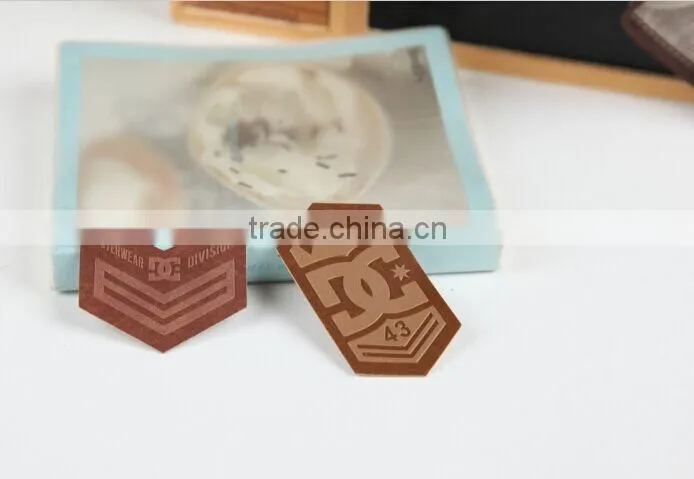 Custom synthetic leather label patch tag for PU bags