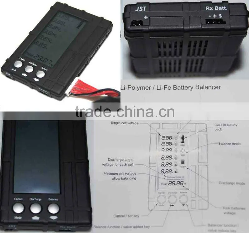 3 in 1 Battery Balancer LCD Display Voltage Indicator Battery Discharger Battery Capacity Checker