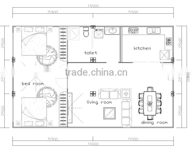 2016 China New Prefab Homes Modular Villa Prefab Flat Packed Container House