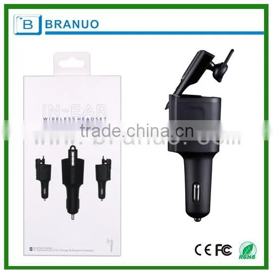 In-ear wireless headset with car charger Powered