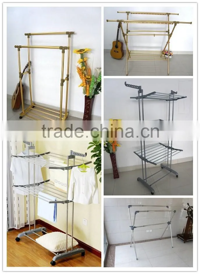 stainless steel ground foldable clothes drying rack stand