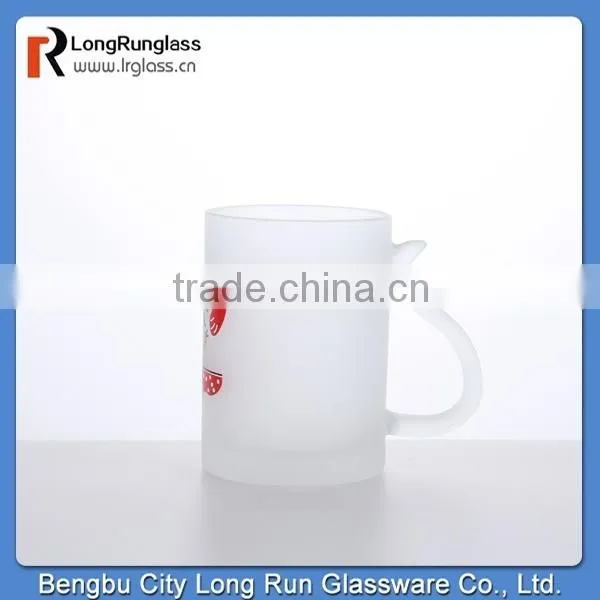 LongRun 296ml colorful sprinting milk glasses with handle, manufacture
