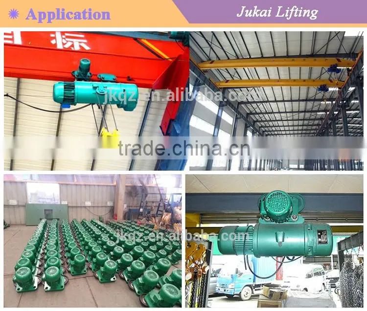 MD1 type pickup and carry steel wire rope electric capstan rope winch hoist with motorised i-beam trolley