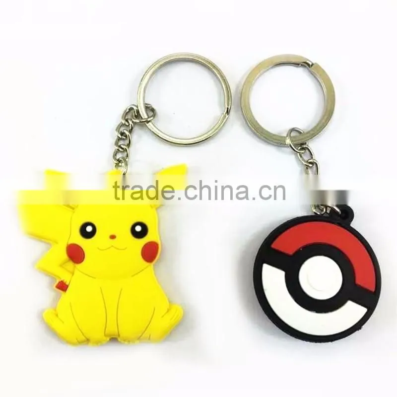 Metal Animation Shape Keychain Wholesale Soft PVC 2d Key ring